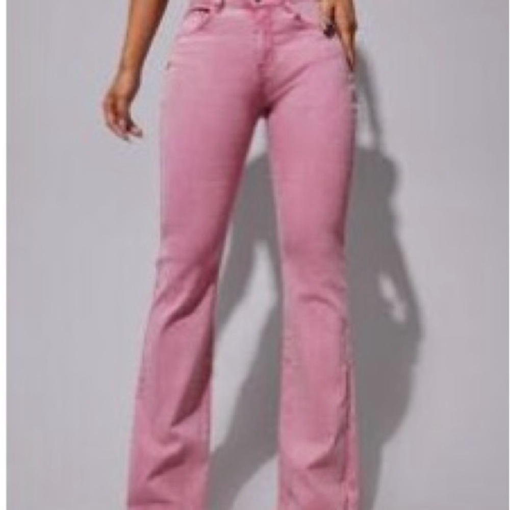 Women's washed flare leg jeans